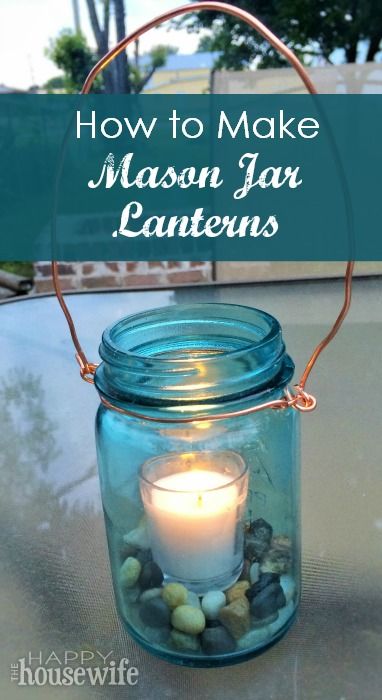 How to Make Mason Jar Lanterns at The Happy Housewife http://thehappyhousewife.com/home-management/how-to-make-mason-jar-lanterns/ Easy Mason Jar Crafts Diy, Diy Mason Jar Ideas, Easy Mason Jar Crafts, Diy Mason Jar Crafts, Jar Projects, Mason Jar Lanterns, Jar Crafts Diy, Mason Jar Projects, Diy Mason Jar