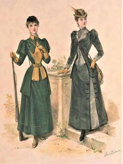 Fashion Plate - La Mode Illustree - 1891 1890s Fashion Plates, 1892 Fashion, 2000s Womens Fashion, 1900 Fashion Plate, 1890 Fashion, 1899 Fashion, 19th Century Women, 1900 Fashion, 1870s Fashion