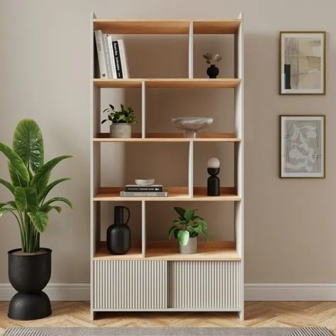 Book Cupboard Design, Cupboard Design Modern, Dining Room Shelving, Living Room Display Cabinet, Room Cupboard, Shelving Units Living Room, Living Room Cupboards, Bookshelf Makeover, Tall Bookshelf