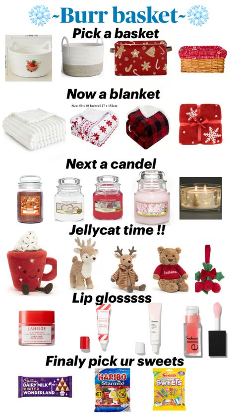 Pick ur burr basket !!! Bur Basket Ideas For Boyfriend Christmas, 5 Below Burr Basket, Budget Burr Basket, Burr Basket For Kids, Christmas Presents Girlfriend, Mini Burr Basket Ideas, Cute Burr Basket Ideas, Burr Box Ideas, Burrr Basket Ideas