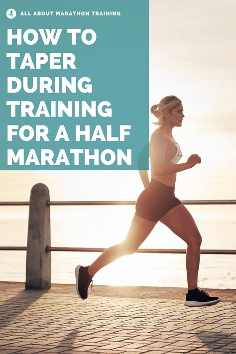 How to Taper for a Half Marathon: Guidelines + Best Practices! All About Marathon Training / half marathon training / 26.2 / week before the marathon Marathon Taper, Training For A Half Marathon, Marathon Nutrition, Marathon Training Program, Running Playlist, Half Marathon Training Plan, Marathon Training Plan, The Marathon, Train Activities