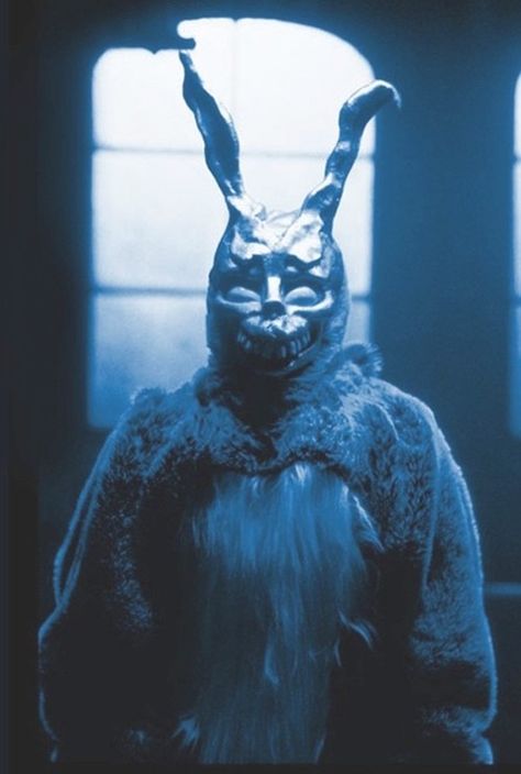 frank the bunny Donnie Darko Rabbit, Donnie Dark, Donnie Darko Movie, Nirvana Quotes, Energizer Bunny, Bunny Man, The Boogeyman, Donnie Darko, Bunny Costume