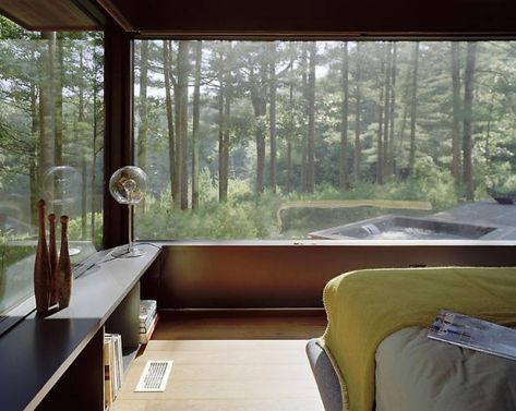 #modern #contemporary #design #architecture #home #house #interior #timber #large #windows #nature Knitting Room, Deck Outdoor, House Location, Robert Young, River Cabin, Sleeping Room, Wooden Structure, House Blend, Arch Daily