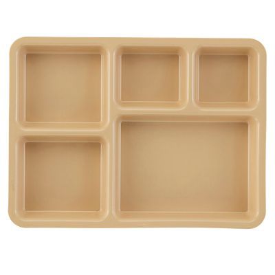 Cambro 1411CP161 Copolymer Tan 5-Comp. Meal Delivery Tray | Wasserstrom Kotak Bento, Meal Service, Plate Png, White Figures, Cold Food, Food Trays, Cartoon Jokes, Bento Box, Food Delivery