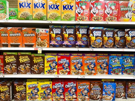 aesthetic cereal aisle Aesthetic Cereal, Cereal Aesthetic, Cereal Art, Cereal Aisle, Cereal Brands, Food Aesthetics, Design Inspo, Cocoa, Cereal