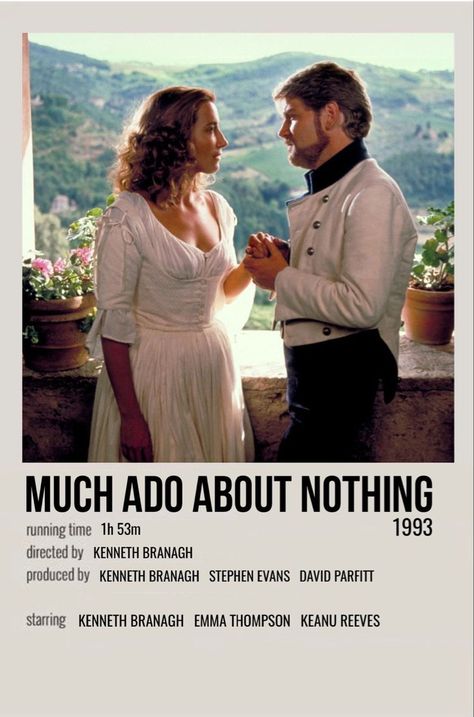 Much Ado About Nothing Poster, Much Ado About Nothing Aesthetic, Beatrice Much Ado About Nothing, Shakespeare Movies, Movie Cinematography, Polaroid Movie Poster, Much Ado About Nothing, Sean Leonard, Play Poster