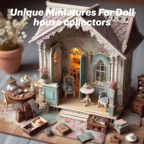 unique miniatures for dollhouse collectors Dollhouse Miniatures Rooms, Dollhouse Decorating, Room Box Miniatures, Dollhouse Tutorials, Miniature Bakery, Antique Dollhouse, Fairy Crafts, Dolls House Interiors, Miniature Doll