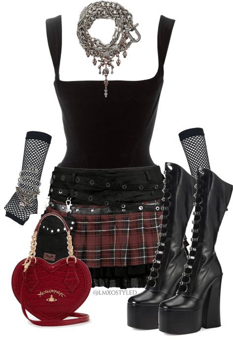 Nana Anime, Mode Grunge, 2000s Fashion Outfits, Swaggy Outfits, Outfit Maker, Goth Outfits, Outfit Shoplook, Kpop Fashion Outfits, 2000s Fashion