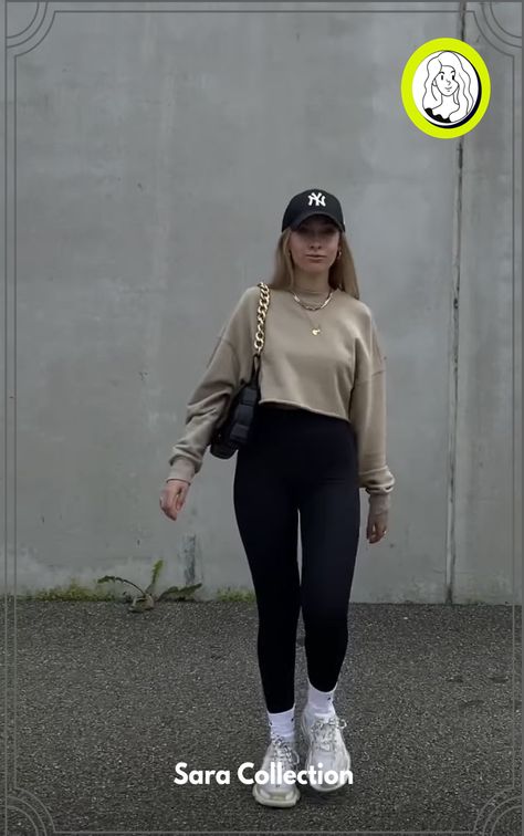 Stylish Women's Gym Outfits That Boost Your Confidence Airport Clothes, Leggings Casual Outfit, Black Leggings Casual, Leggings Outfit Ideas, Look Legging, Black Leggings Outfit, Leggings Outfits, Mode Zara, Leggings Outfit