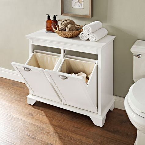 Crosley Furniture Lydia White Linen Hamper Cf7003 Wh | Bellacor Laundry Organizers, Primitive Bathrooms, Laundry Room Design, Laundry Hamper, White Bedding, 인테리어 디자인, Bathroom Furniture, Bathroom Storage, Small Bathroom