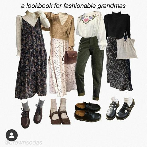 Grandma Fashion Aesthetic, Grandma Clothes Aesthetic, Grandma Style Outfits, Grandma Outfit Aesthetic, Grandmacore Aesthetic Outfit, Grandmacore Fashion, Grandma Aesthetic Outfit, Grandmacore Outfit, Cottagecore Girl