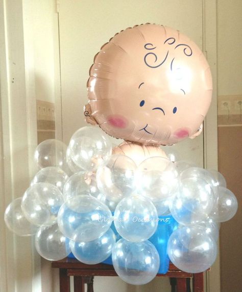 Bubble Bath Baby Shower Theme, Bubbles Balloons, Baby Shower Balloon Decorations, Blue Bubbles, Baby Shower Crafts, Baby Balloon, Bubble Balloons, Shower Bebe, Colourful Balloons