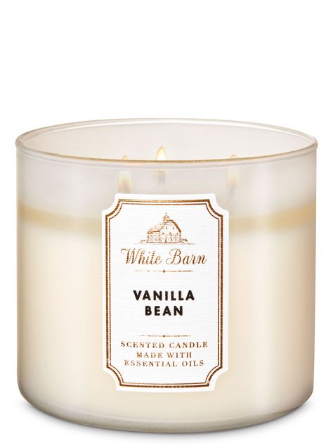 Vanilla Bean Candle, Vanilla Scented Candles, Bath Body Works Candles, Vanilla Candle, Candle Maker, Bath Candles, White Barn, 3 Wick Candles, White Candles