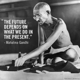 "The future depends on what we do in Present" ~ #Quote by Mahatma #Gandhi Citation Gandhi, Mahatma Gandhi Quotes, Gandhi Quotes, Quotes Thoughts, Life Quotes Love, Into The Wild, Winston Churchill, Quotes By Famous People, Best Inspirational Quotes