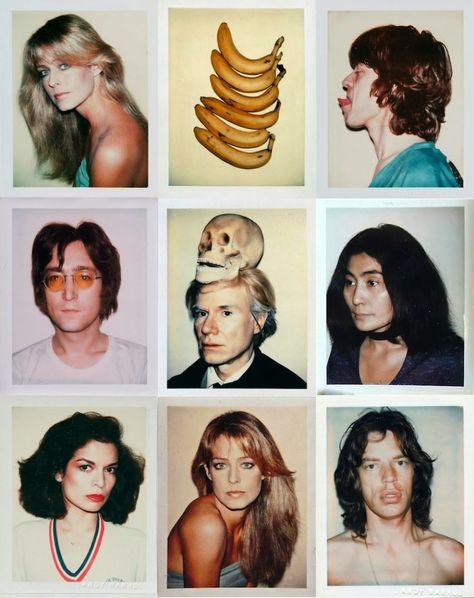 andy warhol polaroid series - farrah fawcett, mick jagger, john lennon, andy warhol, yoko ono, bianca jagger Andy Warhol Polaroids, Pop Art Andy Warhol, Art Andy Warhol, James Rosenquist, Andy Warhol Pop Art, Andy Warhol Art, Warhol Art, Claes Oldenburg, Polaroid Photography