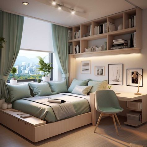 3+ Elegant Small Bedroom Interior Solutions for Modern Homes • 333+ Images • [ArtFacade] Elegant Small Bedroom, Multifunctional Furniture Design, Minimalism Bedroom, Interior Solutions, Small Bedroom Interior, Aesthetic Interior, Colorful Bedding, Bedroom Interiors, Lifestyle Ideas