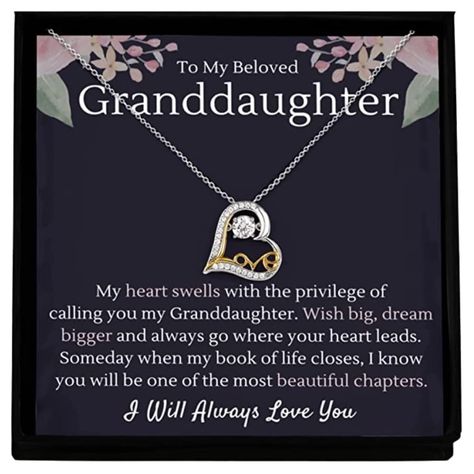 Grandpa Granddaughter, To My Granddaughter, Granddaughter Birthday, Jesus Prayer, Grandma And Grandpa, Black Gift Boxes, Silver Heart Necklace, Always Love You, Quotable Quotes