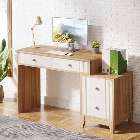 Winston Porter Neyan 51.18'' W | Wayfair Boho Bedroom Desk Ideas, Office Activities, Leg Movement, Organized Workspace, Office Necessities, Workspace Essentials, Small Computer Desk, Study Writing, Work Space Organization