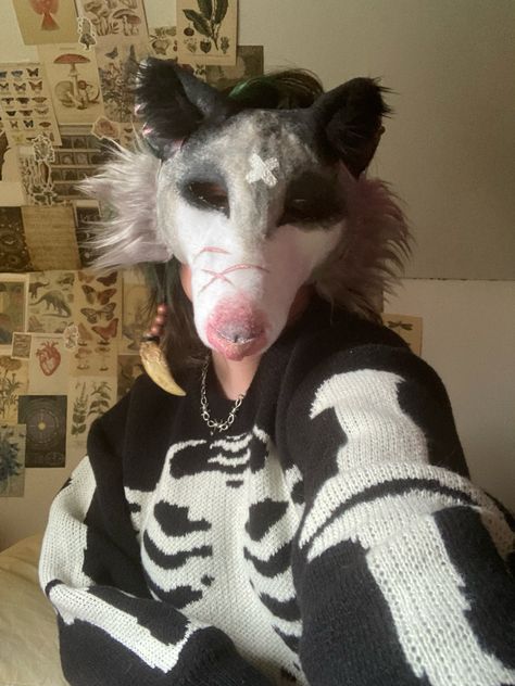 Possum Therian Mask, Opossum Therian Mask, Black Therian Mask, Racoon Therian Mask, Therian Dog Mask, Raccoon Therian Mask, Opossum Fursuit, Possum Fursuit, Therian Clothes