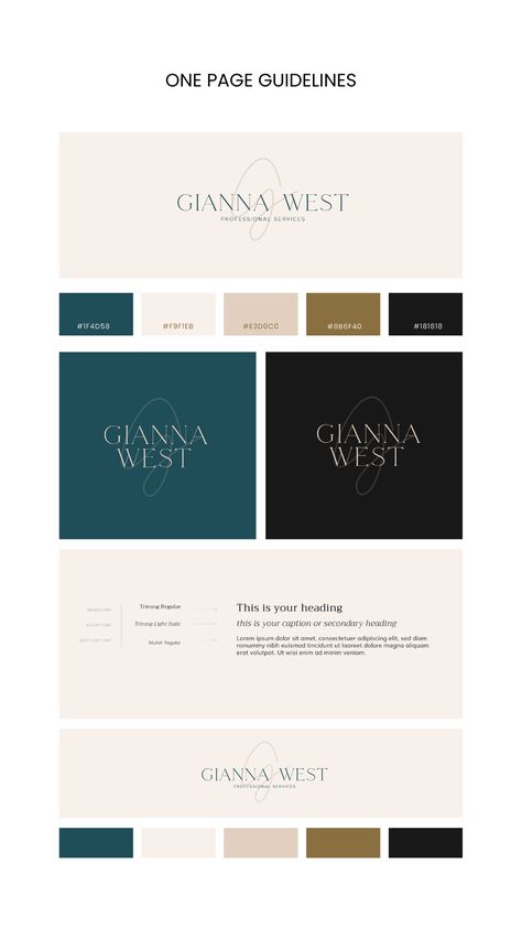 Designed for those who want a touch of glam and elegance with a casual flair. The serif typeface and interplay of these elements combined with a flow-y monogram delivers a touch of sophistication. The balanced colour palette creates a luxurious yet casual feeling.  Ideal for  Realtors, Mortgage Brokers, Lifestyle Blogger, Executive Coaches and Consultants, Personal Brands using your own name, Event Planners, Luxury Travel Agent, or Anyone looking for a touch of glam and sophistication Luxury Minimalist Color Palette, Luxury Color Palette Hex Codes, Elegant Colour Palette Branding, Colour Palette Luxury, Luxury Home Branding, Lux Color Palette, Elegant Branding Design Color Palettes, Luxury Color Combination, Luxury Brand Palette