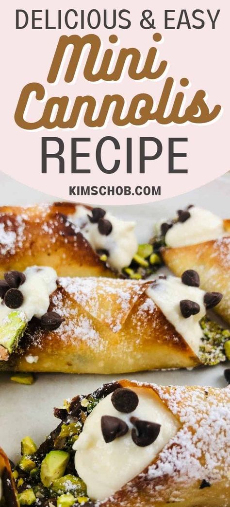 Mini Cannoli Recipe, Mini Cannoli, Cannoli Recipe, Simple Desserts, Hearty Comfort Food, Food Cost, Fav Food, Melting Chocolate Chips, Cannoli