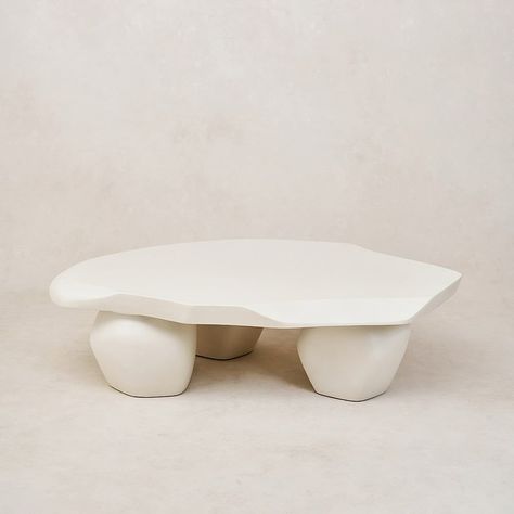 Japandi Table, Curved Coffee Table, Ceramic Coffee Table, Japandi Furniture, Ceramic Designs, Japandi Design, Dining Room Accessories, Outdoor Daybed, Fiber Cement