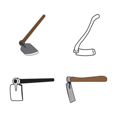 Hand Tools Drawing, Tool Drawing, Fruit Coloring, Fruit Coloring Pages, Farm Tools, Free Vectors, Weeding, Carpentry, Vector Logo