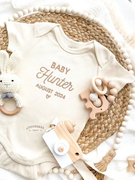 Embroidered Personalized Announcement Baby Onesies, Custom Baby Onesies, Pregnancy Reveal Idea, Pregnancy Announcement Idea, Click for link! Baby Hunter, Embroidered Onesie, Grandparent Pregnancy Announcement, Pregnancy Announcement Onesie, Baby Announcement Pictures, Baby Shower Gift Idea, Custom Baby Onesies, Announcement Pregnancy, Pregnancy Reveal