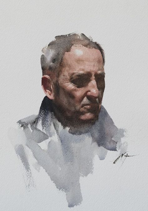 Nick Alm, Watercolor Portrait Tutorial, Master Watercolor, Watercolor Portrait Painting, Watercolor Blog, 얼굴 드로잉, Portraiture Painting, Portrait Sketch, Figure Sketching