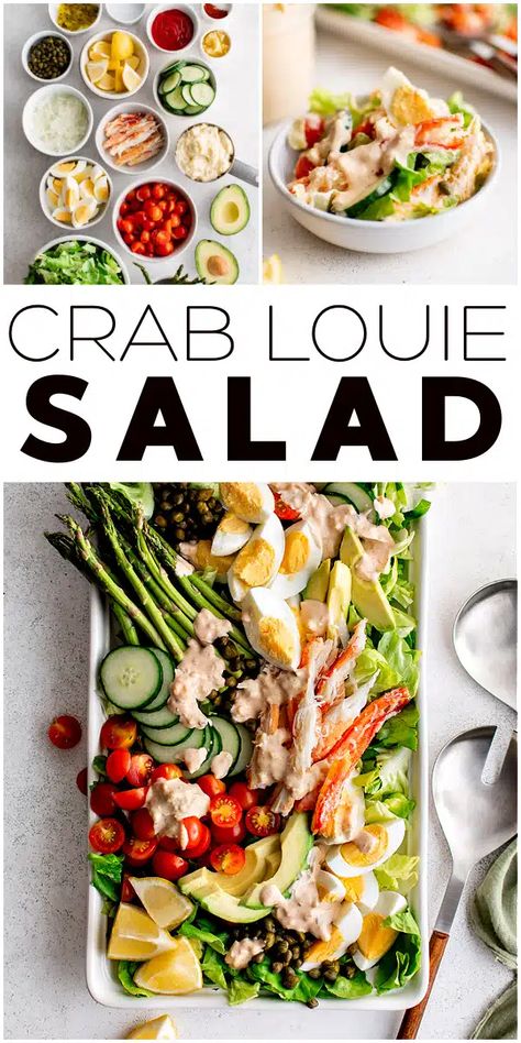 Crab Louie Salad Dressing Recipe, Crab Louie Salad Dressing, Crab Louie Salad, Main Course Salad, Homemade Thousand Island, Crab Louie, Homemade Thousand Island Dressing, Crab Salad Recipe, Eggs Avocado