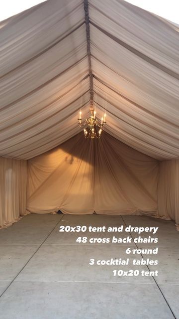 Sheer Ceiling Draping, Diy Canopy Draping, Drapes Party Decor, How To Drape A Room For A Party, Garage Reception Wedding, Canopy Draping Party, Draping Party Decor, Tent Ceremony Wedding, Tent Draping Ideas