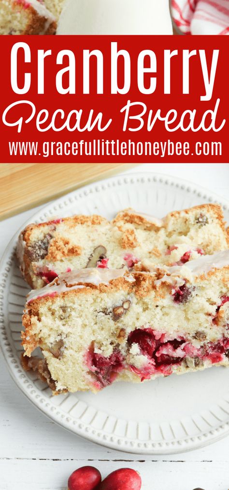 Cranberry Pecan Bread Recipe, Cranberry Pecan Bread, Dessert Loaf, Cranberry Bread Recipes, Breads Recipes, Pecan Bread, Fruit Muffins, Dessert Breads, Pecan Muffins