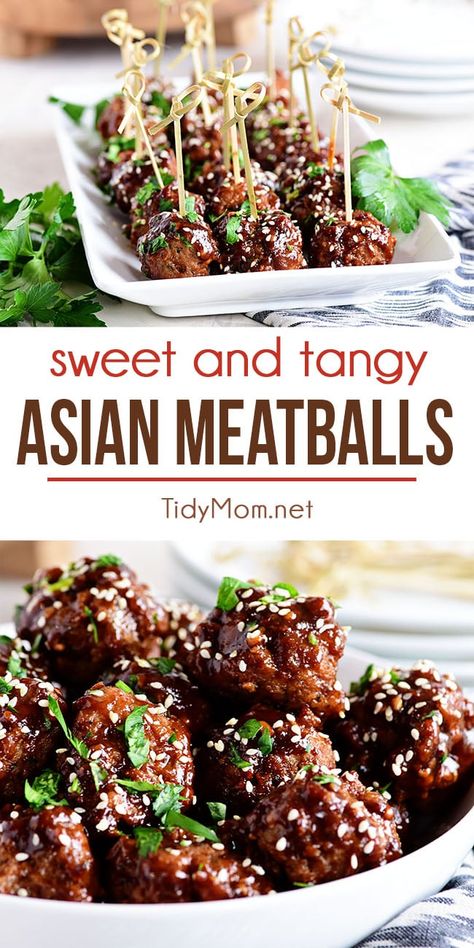 Asian Dishes For A Crowd, Asian Starters Appetizers, Asian Recipes For A Crowd, Meatball Party Appetizers, Sides With Meatballs, Chinese Food For A Crowd, Dinner Ideas For Birthday, Meat Ball Appetizers, New Years Recipe Ideas