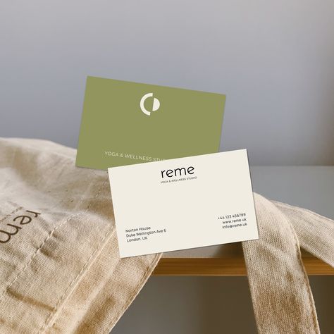 Business card designs for Reme yoga&wellness studio Business Card Design, Instagram Business Card, Wellness Studio, Business Card Designs, Yoga Wellness, Visiting Cards, Instagram Business, May 27, Card Designs