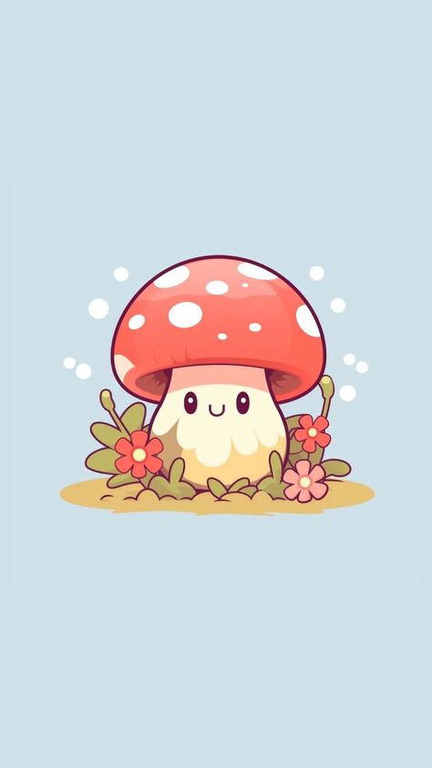 60 Cute Spring Phone Wallpapers to Brighten Your Device 2 Kawaii Anime Wallpaper, Spring Phone Wallpapers, Wallpaper Mushroom, Mushroom Background, Mushroom Magic, Mushroom Wallpaper, Spring Animals, Spring Coloring Pages, Surface Art