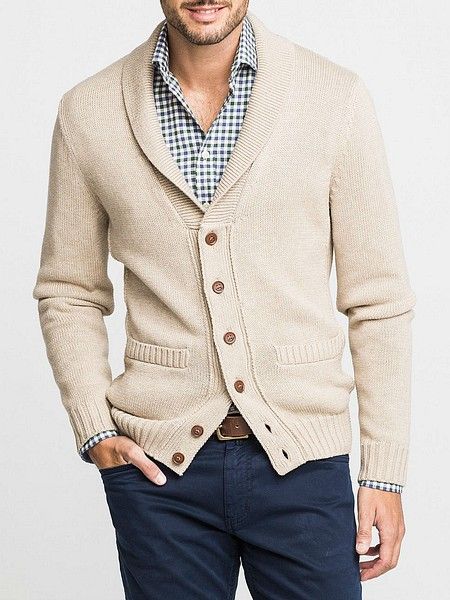 Biege cardigan Mens Work Outfits, Polished Casual, Beige Outfit, Cardigan Style, Lao Tzu, Mens Fashion Casual Outfits, Family Photo Outfits, Mens Cardigan, Cotton Cardigan