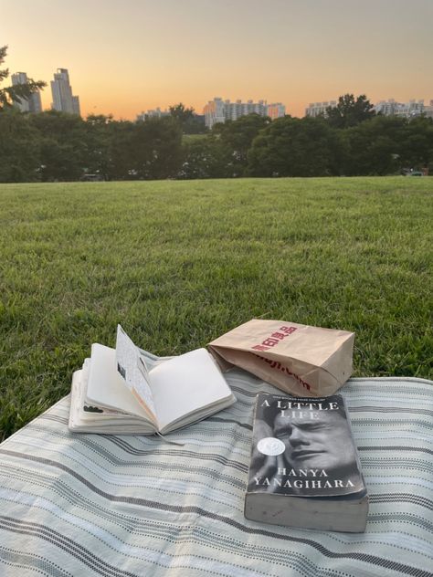 Picnic in Seoul. Reading a book at Olympic Park, Seoul. Sunset in Seoul Olympic Park Seoul, Reading At Park, Picnic Park Aesthetic, Park Reading Aesthetic, Solo Picnic Aesthetic, Picnic Korea, Summer In Seoul, Seoul Park, Reading Picnic