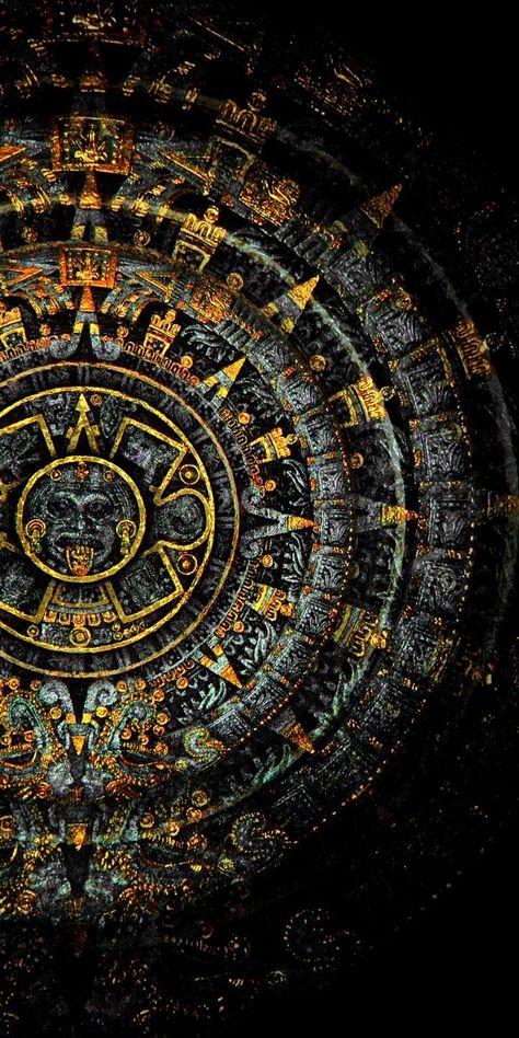 Aztec Art Wallpaper, Mayan Wallpaper, Sunbearer Trials, Smartwatch Wallpaper, Aztec Artwork, Aztec Wallpaper, Moon Reading, Mayan Art, Modern Graphic Art