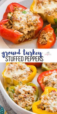 Stuffed Peppers Meal Prep, Make Ahead Turkey, Turkey Stuffed Peppers, Ground Turkey Stuffed Peppers, Weekend Meal Prep, Healthy Turkey Recipes, Ground Turkey Recipes Healthy, Healthy Ground Turkey, Stuffed Peppers Turkey