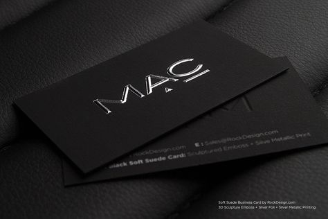 Soft Suede Business Cards | RockDesign Luxury Business Card Printing Black And Silver Business Cards, Luxury Business Cards Black, Luxury Business Cards Unique, Calling Card Design, Business Card Design Black, Fragrance Photography, Business Cards Layout, Business Stationary, Professional Business Card Design