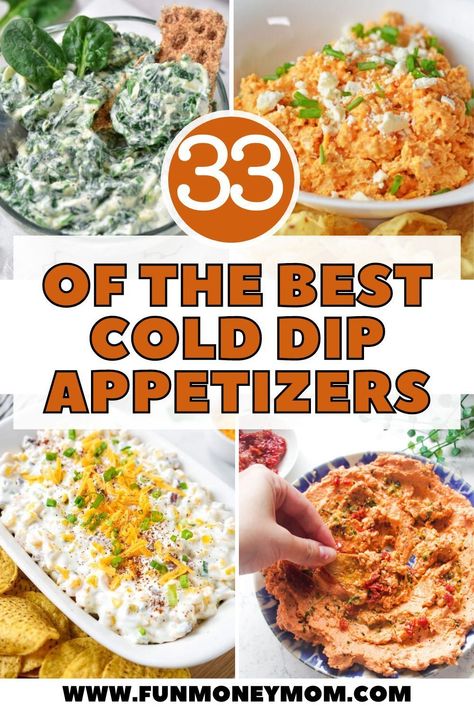 These easy Cold Dip Recipes are some of our favorite flavor-packed dipping creations ever! From rich and creamy to bold and spicy, these delicious dips are perfect for parties, charcuterie boards, or simple afternoon snacking. Easy Super Bowl Party Food Simple, Easy Party Dips Cold, Easy Cold Dip Recipes, Spicy Dip Recipes, Appetizer Dips Cold, Superbowl Party Food Easy, Bread Dips Recipes, Cold Party Appetizers, Cold Dip