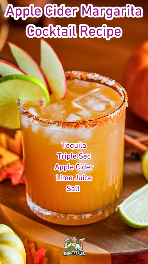 "Discover the perfect blend of flavors with our Apple Cider Margarita 
Cocktail Recipe! This delightful drink combines the crisp taste of apple 
cider with the classic margarita, making it an ideal choice for fall 
cocktails. Whether you're hosting a gathering or enjoying a cozy night in, 
this easy cocktail recipe is sure to impress. Embrace the season with this 
refreshing twist on apple cocktails and explore delicious margarita 
variations that celebrate autumn!" Margarita Variations, Apple Margarita Recipe, Cider Margarita Recipe, Easy Apple Cider Recipe, Fall Margarita, Mixed Drinks Alcohol Recipes, Apple Cocktails, Apple Cider Margarita, Cider Margarita