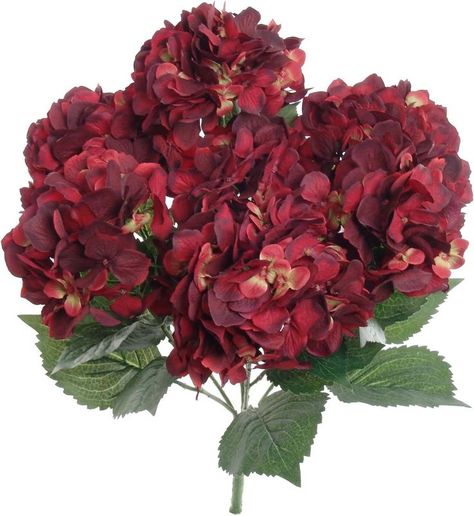 Elevate your decor with 2-Pack of Burgundy Hydrangea Silk Flowers. Perfect for indoor/outdoor, weddings, and centerpieces. Plant Wedding Centerpieces, Burgundy Hydrangea, Hydrangea Bouquet Wedding, Plant Wedding, Hydrangea Centerpiece, Hydrangea Bush, Gothic Garden, Planting Hydrangeas, Artificial Hydrangeas