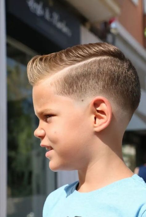 Kids Barber Haircut, Boys Haircut Hard Part, Kids Fade Haircut Boy Hair, Boys Hair Cuts Longer On Top, Kids Fade Haircut, Modern Boy Haircuts, Boys Fade Haircut, Boys Haircut Styles, Baby Haircut