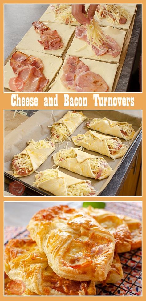 Want to recreate Greggs Bakery Cheese and Bacon Wraps?! Give our Flawless Cheese and Bacon Turnovers recipe a go, the perfect Breakfast, Lunch, Snack, or even served up with beans and chips for dinner! Make your own choice of your favourite cheese and bacon to use? #greggs #puffpastry #cheese #bacon #breakfast #pastries Bacon And Cheese Turnover, Bacon Wraps, Turnover Recipes, Puff Pastry Recipes, 500 Calories, Savory Breakfast, Bacon Recipes, Breakfast Brunch Recipes, Perfect Breakfast