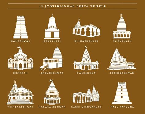 12 Lord Shiva Temples vector icon.  12 jyotirlingas temple. Shiv temples icon illustration. Temple Drawing Indian Simple, Shree Hanuman Chalisa, Temple Drawing, Temple India, Project Theme, Affiliate Products, Durga Images, Caricature Artist, Indian Temple