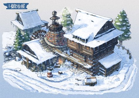 Ice Village, House Concept Art, Viking House, Architecture Series, Viking Village, Viking Armor, House Concept, Snow House, Fantasy Town