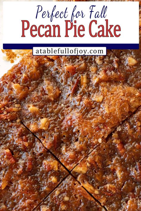 Pecan Pie Layer Cake Recipe, Angel Pecan Pie, Pecan Pie Cake Recipe Easy, Pecan Dump Cake Recipes, Pecan Pie Dump Cake, Box Cake Desserts, Piecaken Recipe, Pecan Cream Pie Recipe, Cookie Mix Recipes