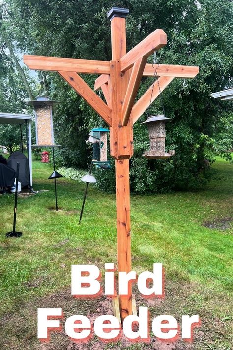 Attract a variety of birds to your doorstep with these 57 creative and easy-to-make DIY bird feeders. 4x4 Post Bird Feeder, Woodpecker Feeder Diy, 4x4 Bird Feeder Post Ideas, Bird Feeder Post Ideas, Candle Holder Bird Feeder, Woodpecker Feeder, Milk Carton Bird Feeder, Bird Feeder Hangers, Gazebo Bird Feeder