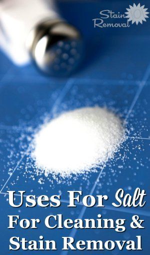 List of uses for salt for cleaning, laundry and stain removal around your home. It's both frugal and natural! {on Stain Removal 101} #UsesForSalt #UsesOfSalt #SaltUses Clean Baking Pans, Deep Cleaning Hacks, Cleaning Painted Walls, Cleaner Recipes, Glass Cooktop, Deep Cleaning Tips, Stain Removal, Diy Cleaners, Clean Dishwasher